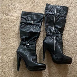 Black Michael Korda Heel Boots